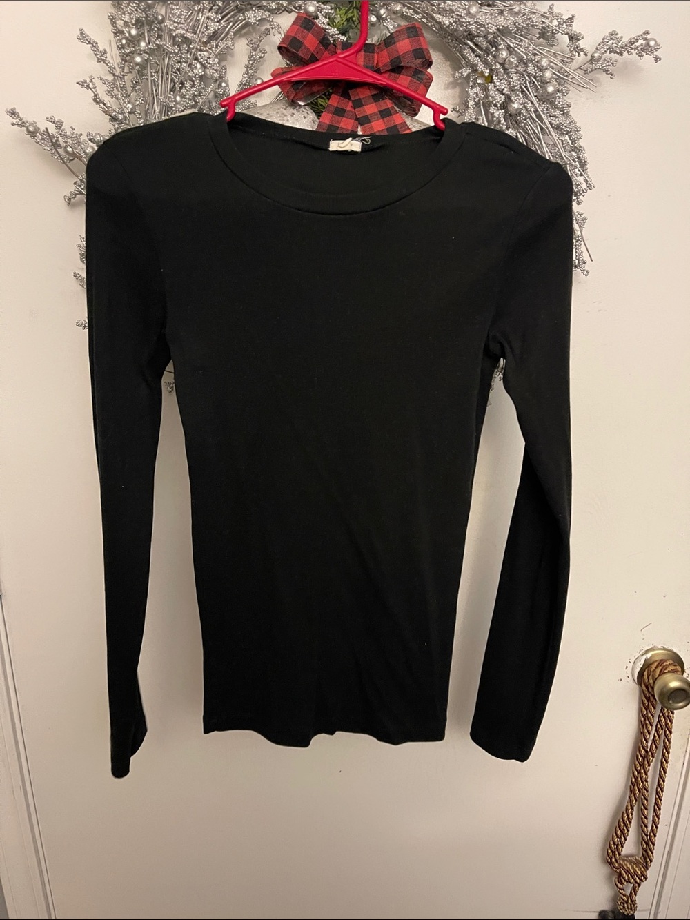 J. Crew Black Long-Sleeve Crewneck Top